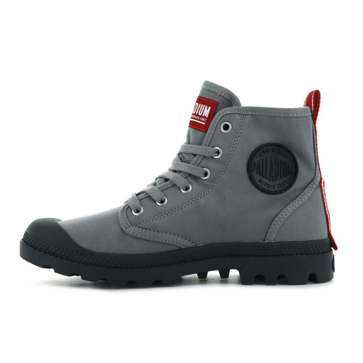 Palladium Pampa Hi Dare Men's Boots Grey | UK E183-EMQ